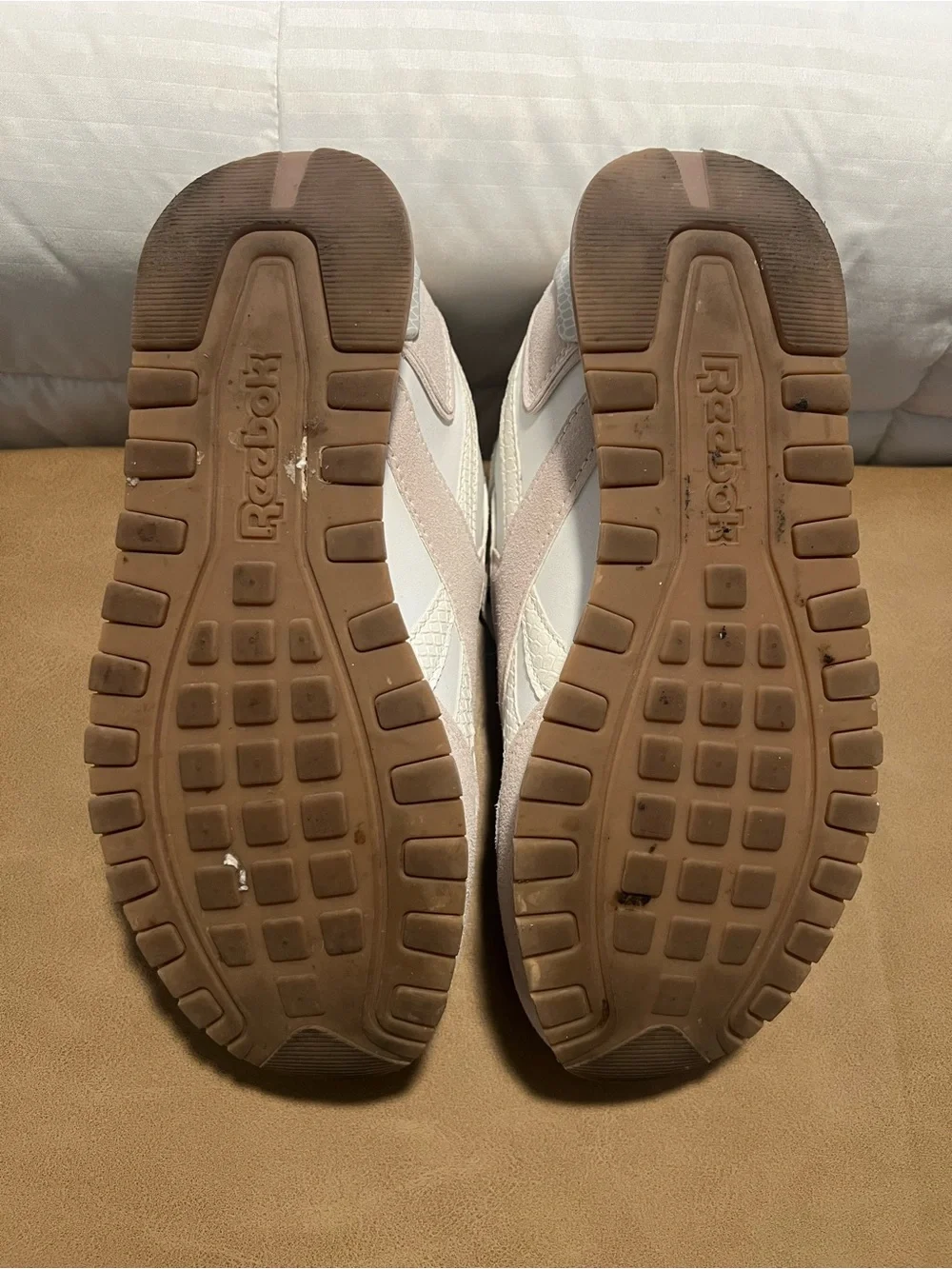 Reebok Cream and white Women's Retro Athletic Sneakers